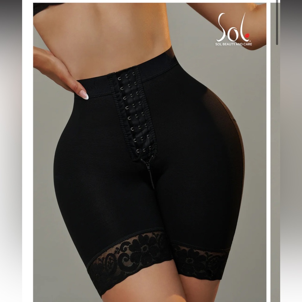 Sol Leon High-Waisted Black Shapewear Shorts